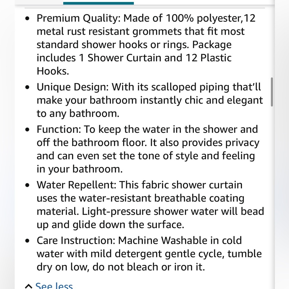 Shower Curtain with Red Scalloped Trim - Picture 6 of 11